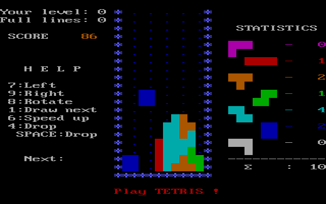 תמונה מתוך המשחק Tetris‏